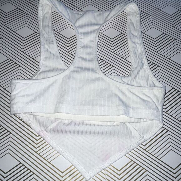 Club Rave Women’s Crop Tank Mini Skirt Set Outfit White Bling Dance Party - Picture 12 of 12